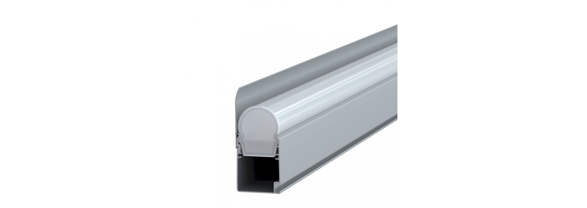 Модерн v2.0 7,5 840мм (9Вт/м) 24В DC CRI80 3000К Опал (Профиль, козырек, транзитное штепсельное соединение)