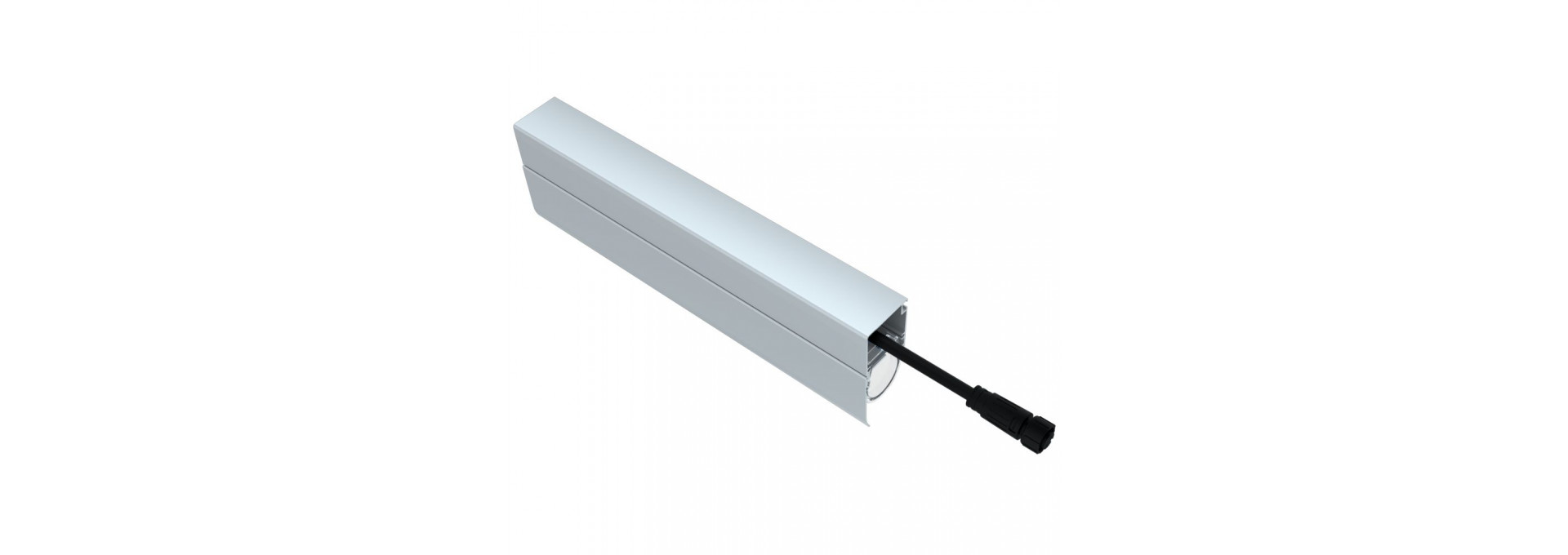 Модерн v2.0 3 Оптик 250мм (12Вт/м) 48В DC CRI80 3000К 45° (Профиль, козырек, транзитное штепсельное соединение)