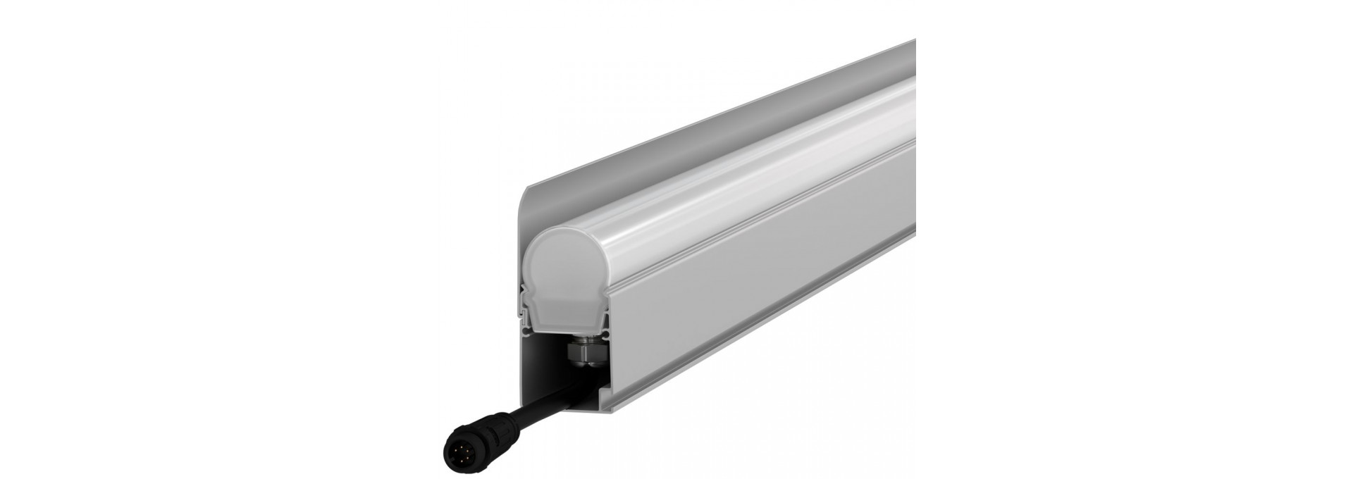 Модерн v2.0 13 750мм (18Вт/м) 24В DC 6 пикс. RGBW DMX CRI80 5000К Опал (Профиль, козырек, транзитное штепсельное соединение)