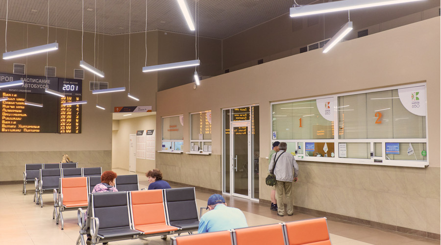 Автовокзал г. Кирова: освещение кассовой зоны