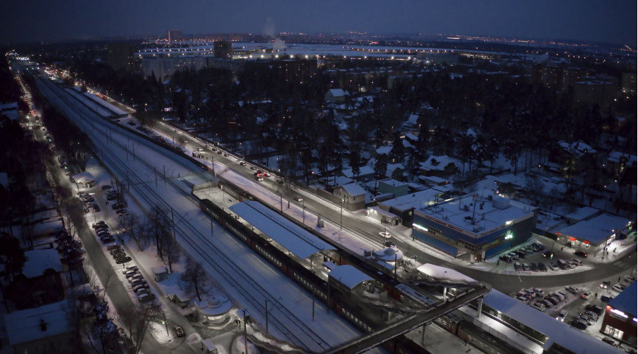 Дачный поселок Удельная: освещение центральных улиц
