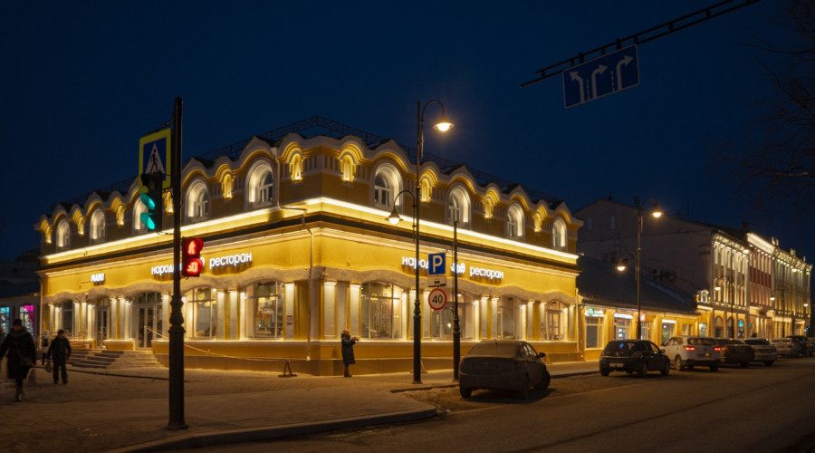 Здание начала XX века: архитектурная подсветка