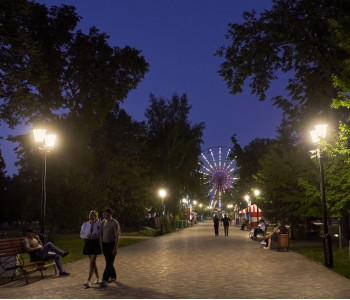 Освещение парка культуры и отдыха в Тамбове
