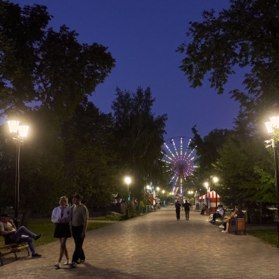 Освещение парка культуры и отдыха в Тамбове