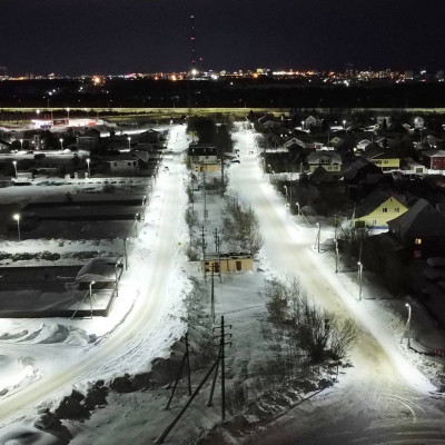 Поселок Солнечный: модернизация уличного освещения