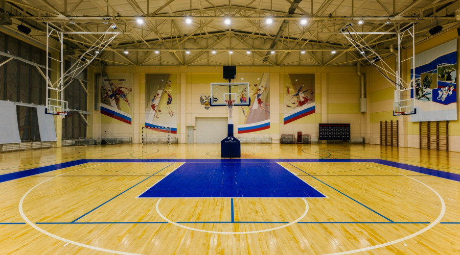 Учебно-тренировочный центр «Новогорск»: освещение баскетбольного зала