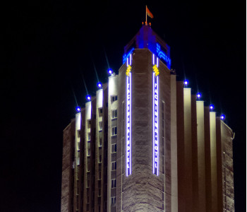 ЖД вокзал в Минске: архитектурная подсветка 