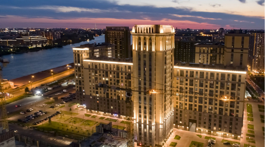 ЖК «Цивилизация»: архитектурная подсветка фасада 